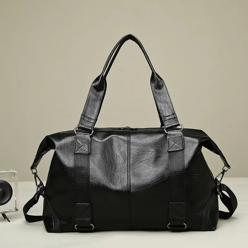 2024 Large Capacity Casual Handheld Storage Bag Single Shoulder Crossbody Travel Tote PU Soft Leather Texture Sport Training Bag 240729