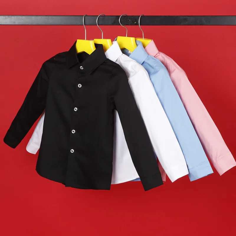 Teenage boy shirt boy school shirt girl lapel shirt white childrens birthday dress shirt 6 8 10 12 14 years oldW240729