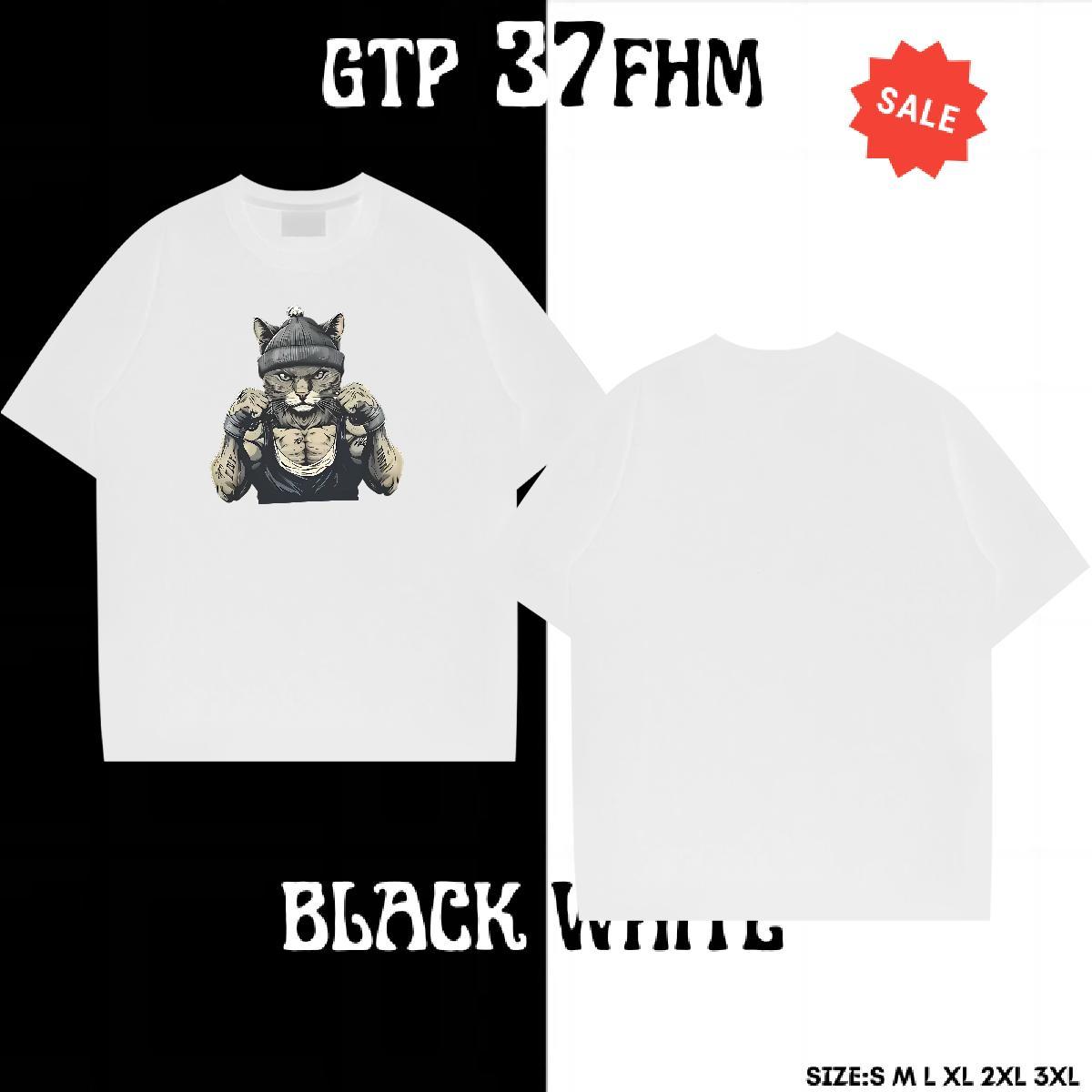 Loose Men Tees 230g Cotton Hip Hop Street cat Custom Cartoon Breathable 2024 New Men T Shirts Tee Shirt