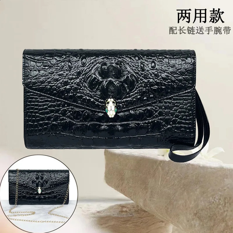 Fashion Large Capacity Clutches Women Pattern Shoulder Bag Snakehead Decor Clutch Bags Lady Envelope Handbags 240729