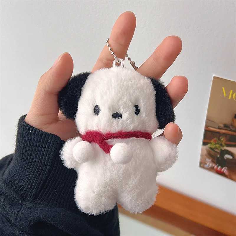 Cartoon Dog Doll Keychain Women Cute Plush Dog Keyring For Girls Gifts Creative Car KeychainL240729