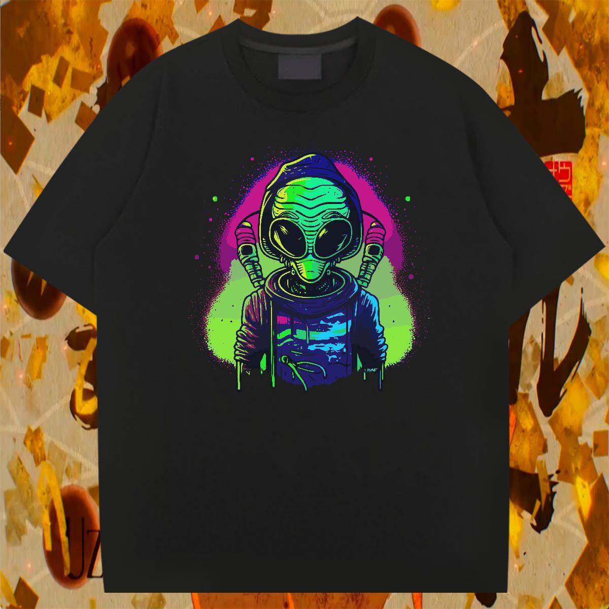 Comfortable Men Tees 230g Cotton Street ET Graphic Breathable Short Sleeve 2024 DIY Mens T Shirts Tees Shirts