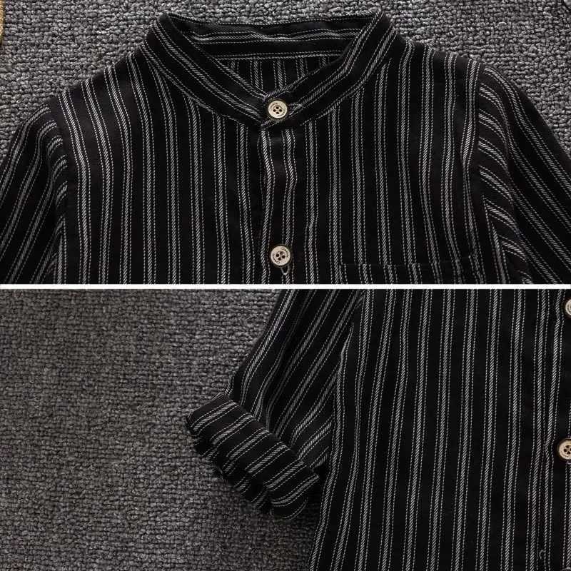 New Spring Childrens Clothing Boys Shirt Long Sleeve Striped Shirt Casual Cotton Shirt TopW240729