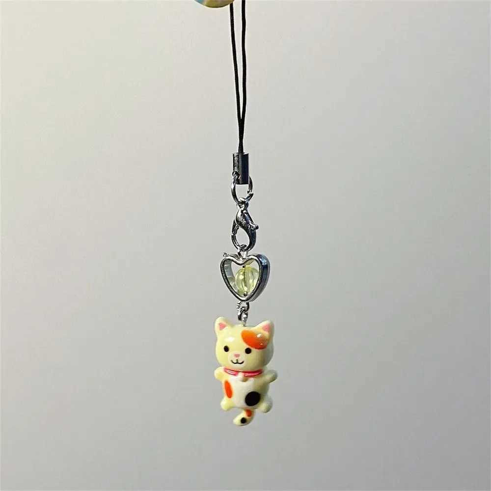 Cat Pendant Cat Phone Strap Bag Decor Anti Lost Cellphone Chain Phone Lanyard Keychain Key Ring Y2K Phone Charm Women GirlsL240729