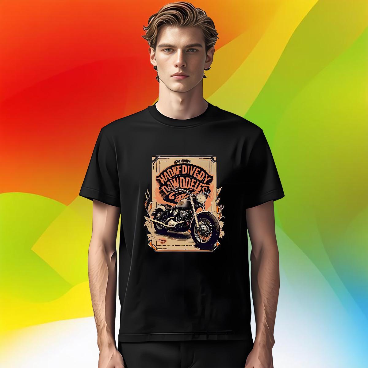 Unisex Men Tees 100% Cotton 230g Outdoor Motorcycle Cartoon Printing L-4XL Short Sleeve Soft Free Shipping T Shirts Men Tops Shirt