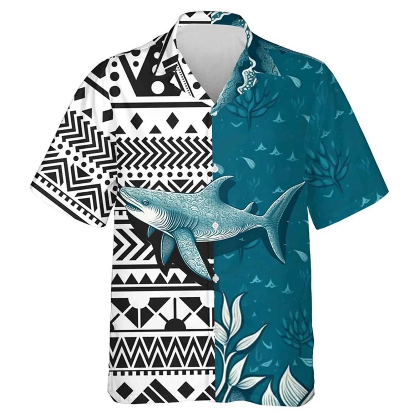 Boys comfortable and breathable fishing print shirt boys short sleeved summer loose beach oversized T-shirtW240729