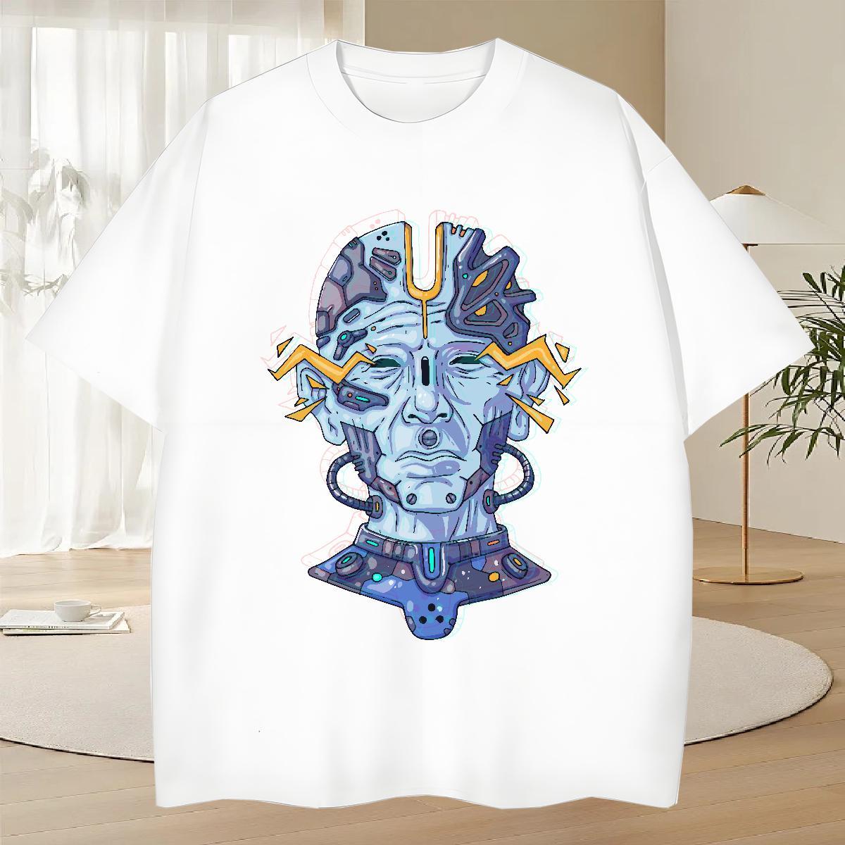 Soft Men Tees 230g 100% Cotton Daily Wear ET Custom Anime Pure Cotton Fashion Casual T shirt Tops