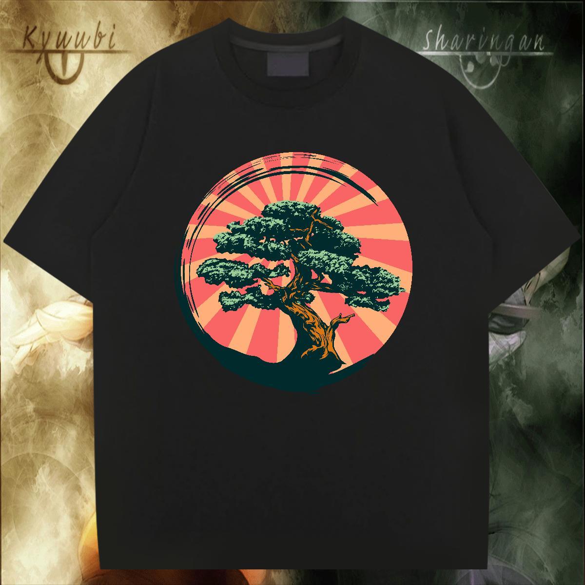 Unisex Men Tees 230g Pure Cotton Street tree Customized Breathable Crew Neck Stylist T shirt Top Tees