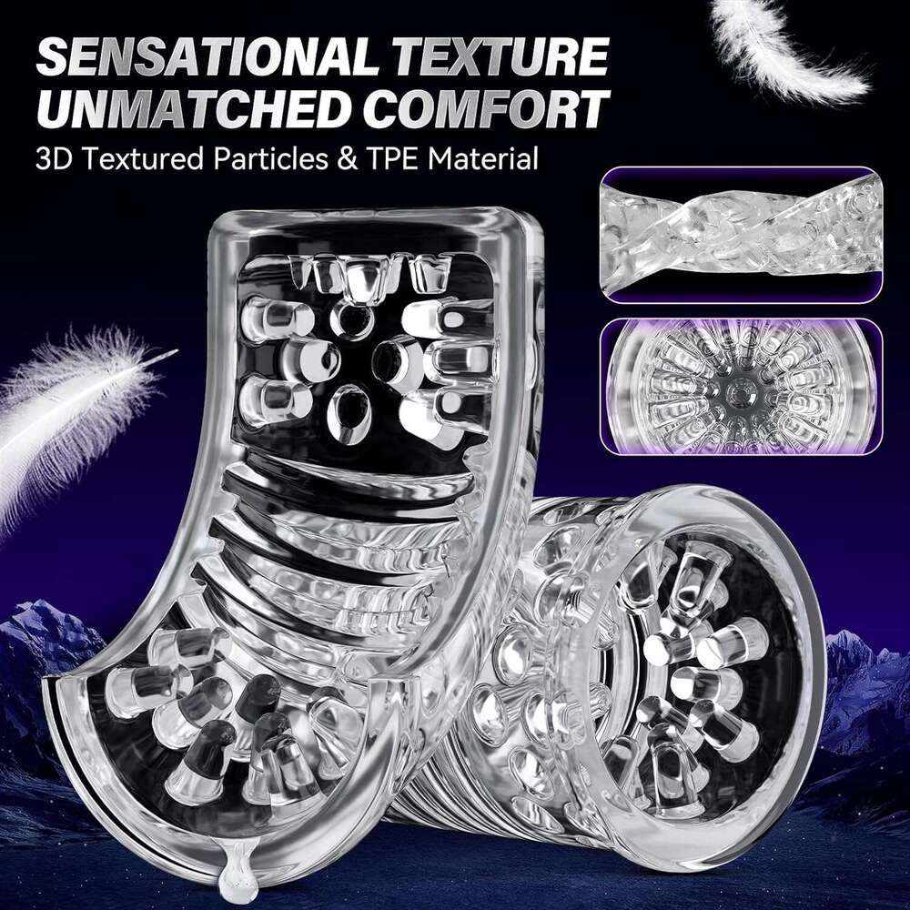 Men's Automatic Male Sex Toy - Adult Toy Male Sex Toy, 7 thrust and 7 rotation modes, hands-free pocket cat sex machine, with visual window and s
