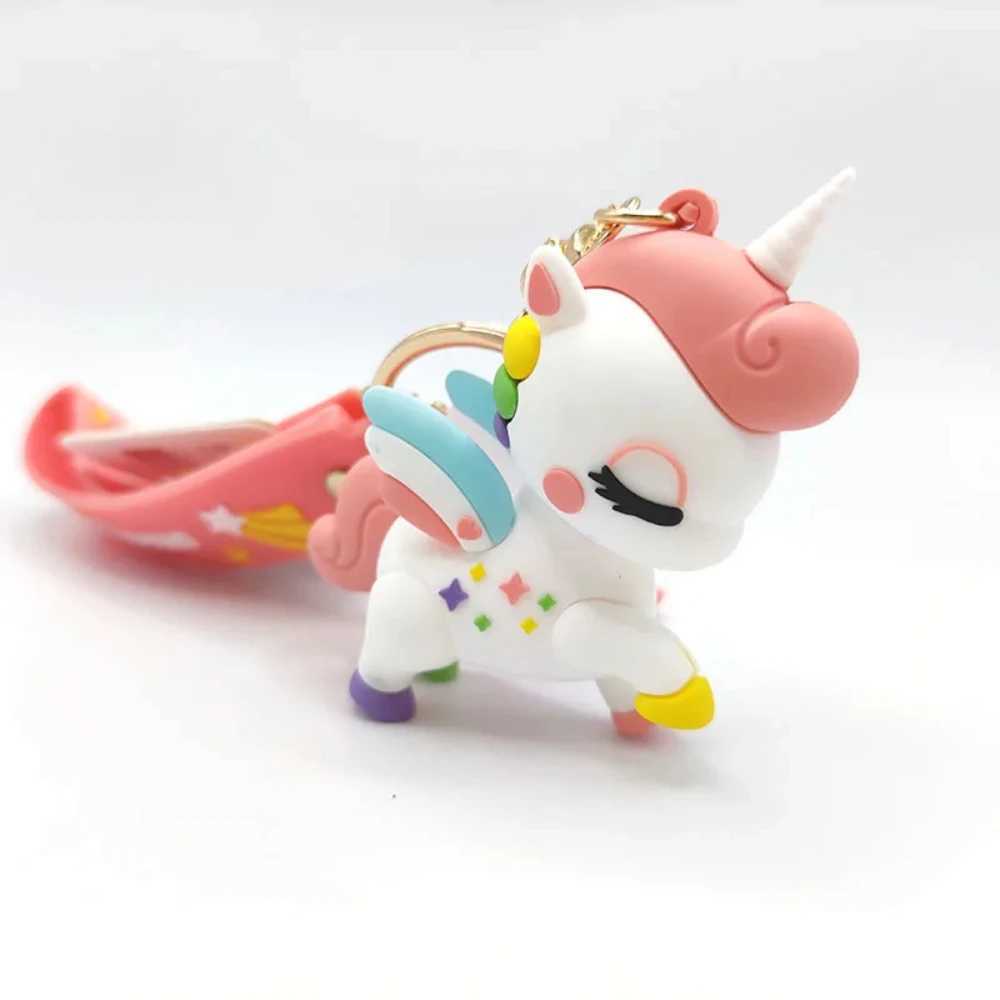 Cute Cartoon Original Unicorn Keychain Adorable Beautifu Key Chain Bag Pendant Car Key Ring Creative Gifts For ChildrenL240729