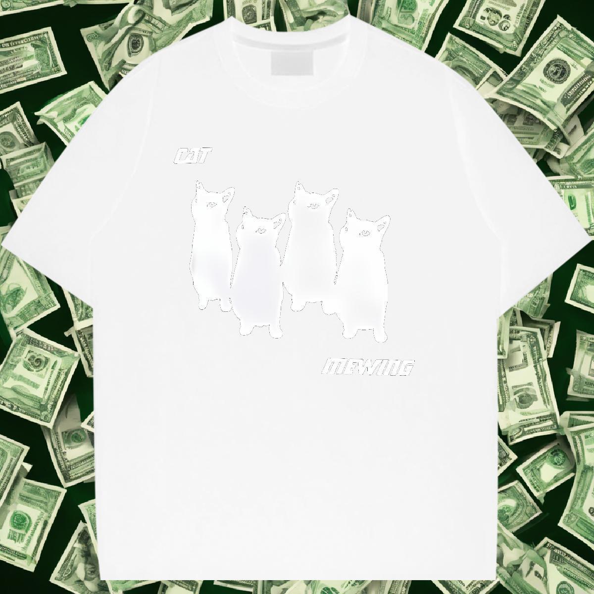 Soft Mens Tshirts 230g Pure Cotton Outdoor cat DIY Logo Oversized Breathable Short Sleeve Free Shipping Mens T Shirts Clothings