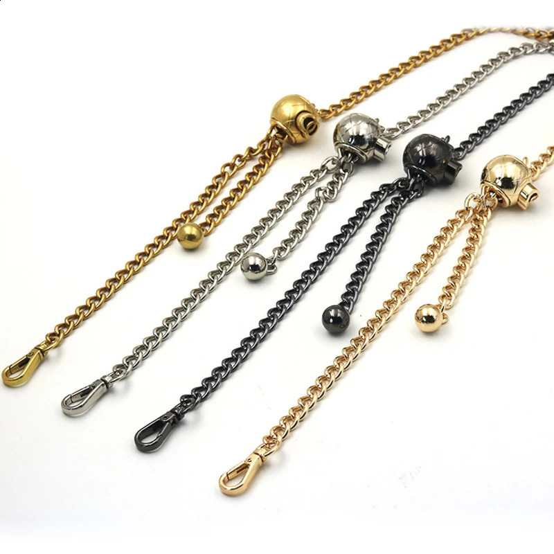 130cm Replacement Bag Strap with Copper Chain Wear Leather Strips High Quality Leather Metal Bag Chain Ladies Shoulder Strap 240729