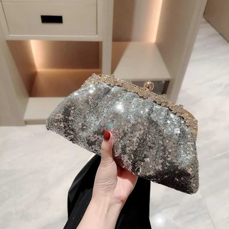 Dark Blue Clutch Bag Women Bling Sequin Purses and Handbag Diamonds Womens Wallet Chain Shoulder Female Party Clutch Z246XJ240729