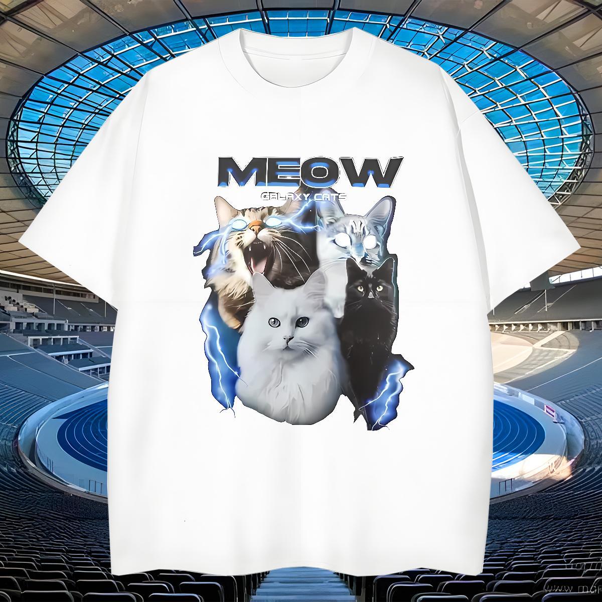 TOP Quality Men Tops Tees 230g Pure Cotton Casual Beach cat Black White Crew Neck Breathable Designer Fashion T Shirts Men Polos