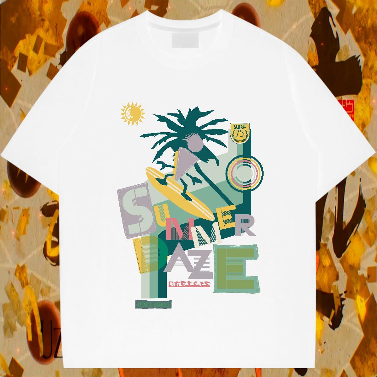 Cool Men Clothes T-Shirt 230g 100% Cotton Hip Hop beach Oversized 4XL Short Sleeve O-Neck Classic T shirt Tshirts