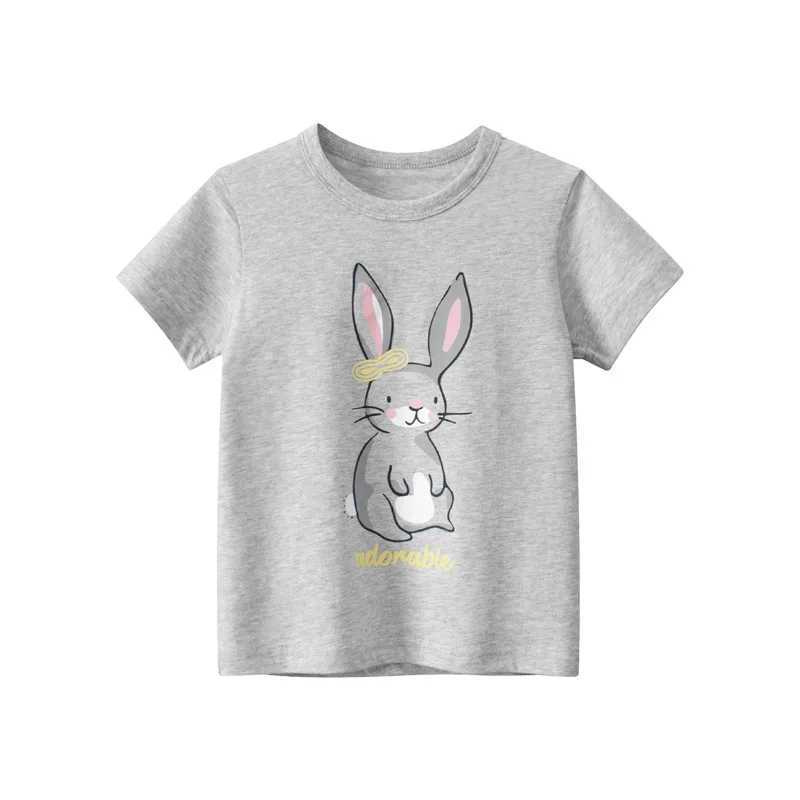 T-shirts 1-9T Toddler Kid Baby Girl Clothes Rabbit Print Summer Infant T Shirt Short Sleeve Cotton Tee Top Casual Childrens Tshirt OutfitL24729