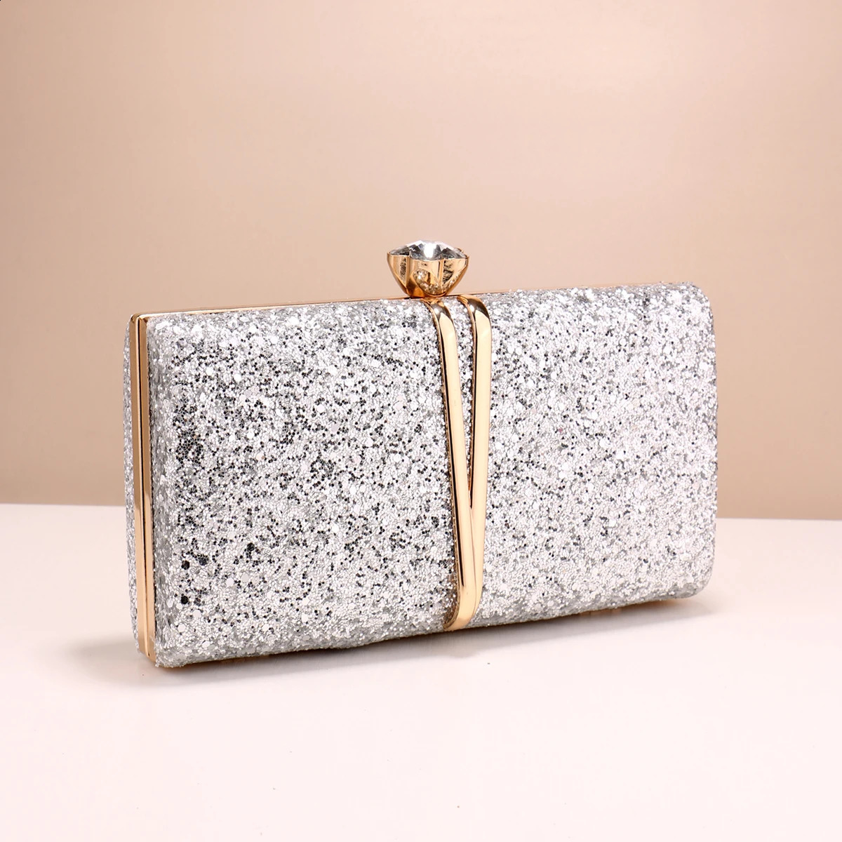 Metal Chain Shoulder Clutch With Flap Fashion Wedding Party Handbags Prom Dinner Evening Bags 240729