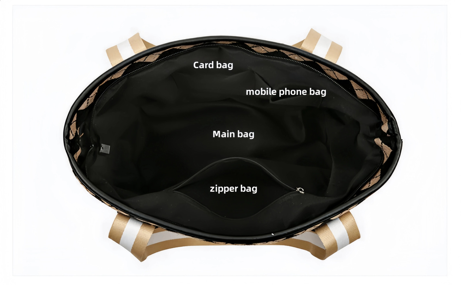 Canvas Bag for Women Fashion Versatile Checkered Shoulder Cartoon Rabbit Print Large Capacity Commuting Tote 240729