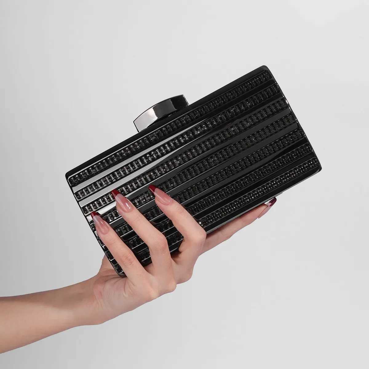 Women Clutches Evening Bags Geometry Rhinestone Acrylic Purses and Handbags Shoulder Crossbody Bag Formal Wedding Prom PartyXJ240729