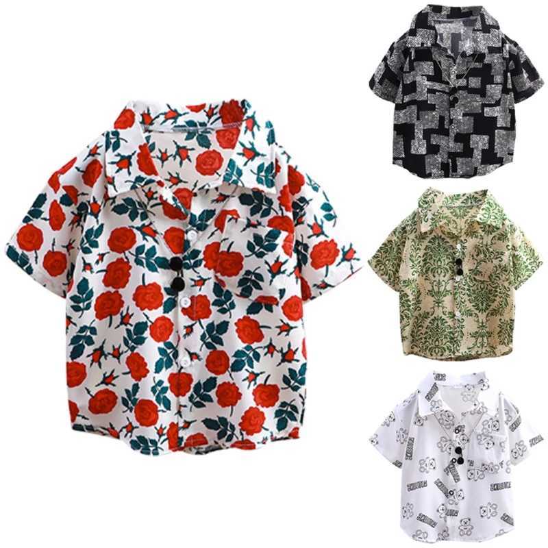 Childrens shirts childrens clothing soft short sleeves baby tops cartoon prints childrens shirts casual childrens clothingW240729