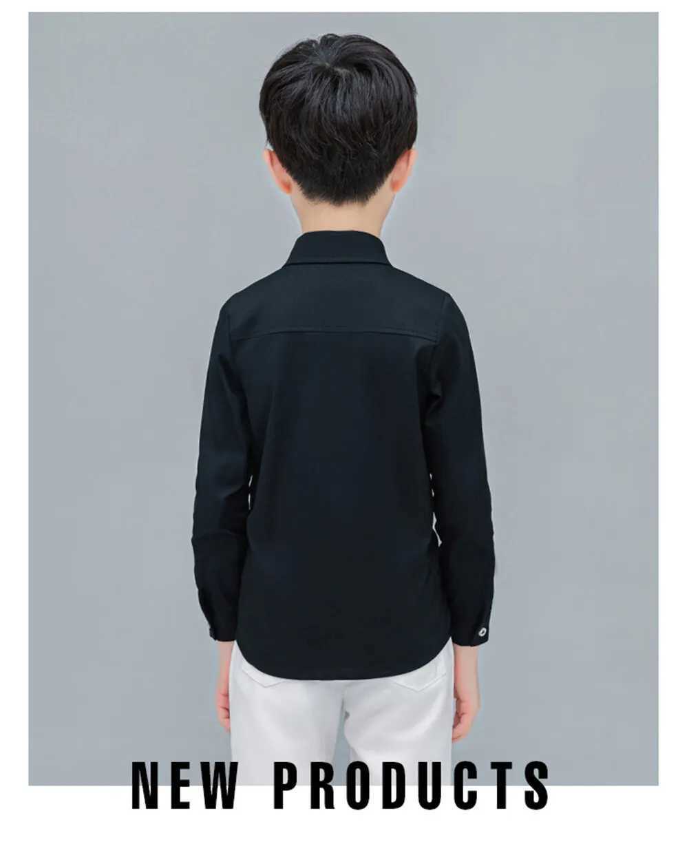LOLANTA childrens white long sleeved shirt boys wear pure cotton button down shirt for formal wedding partyW240729