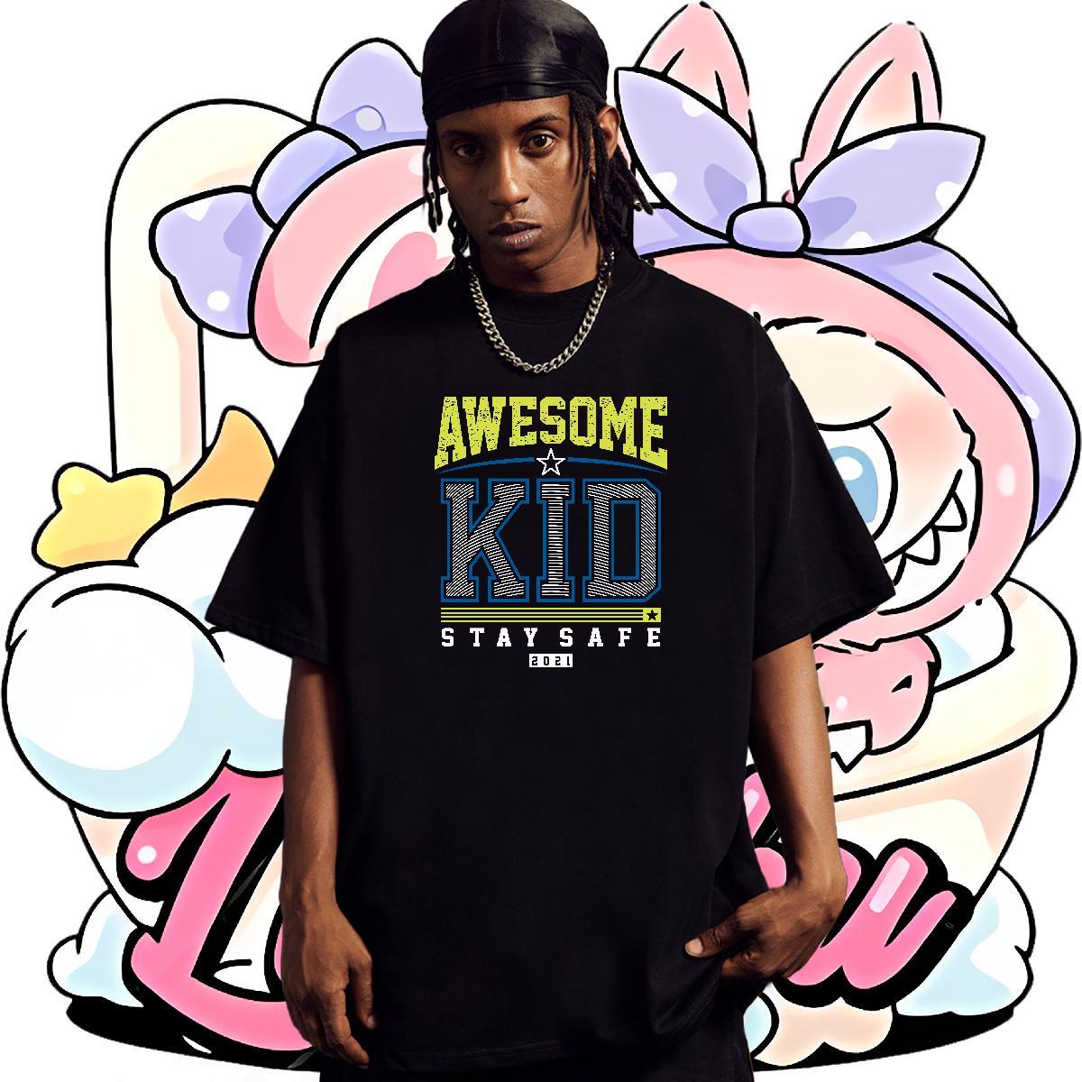 Unisex Couples T Shirts 230g Cotton Anime Printing Street letter Custom Cartoon Breathable Short Sleeve Fashion Mens T Shirts Polos