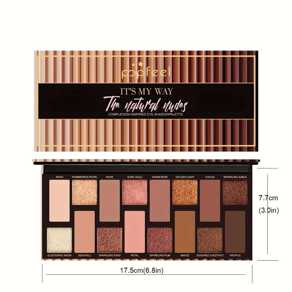 16 Colors Eye Makeup Palette, Matte Shimmer Glitter Metallic Eyeshadow Palette F729-10