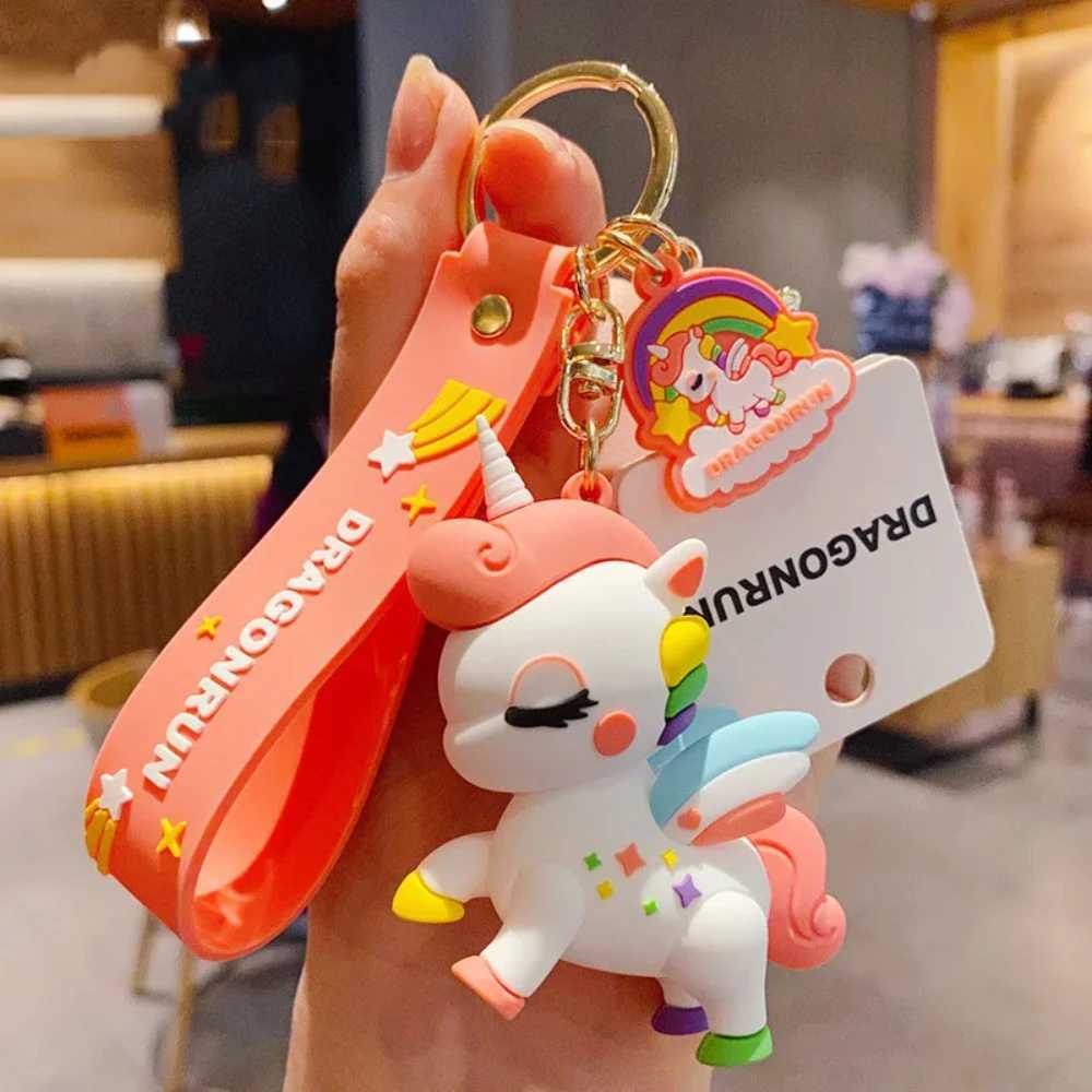 Cute Cartoon Original Unicorn Keychain Adorable Beautifu Key Chain Bag Pendant Car Key Ring Creative Gifts For ChildrenL240729