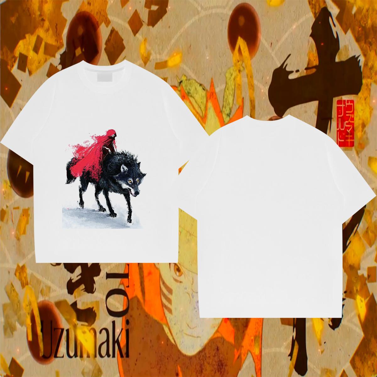 Loose Fit Couples T Shirts 230g Pure Cotton Summer Casual wolf Custom Big Size Crew Neck Fashion Designer T Shirts Men Wear