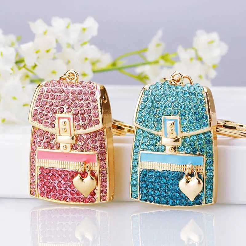 Cute Bag Shaped Keychain Zipper Design Women Girls Mini Backpack Keys Card Keychain Handbag Purse Pendant Key Ring JewelryL240729