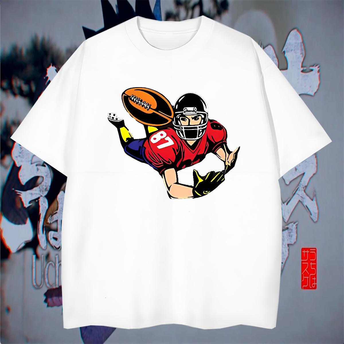 TOP Quality Tshirts 230g Cotton Casual rugby Plus Size Cartoon Pure Cotton 2024 DIY T Shirt For Man Clothes