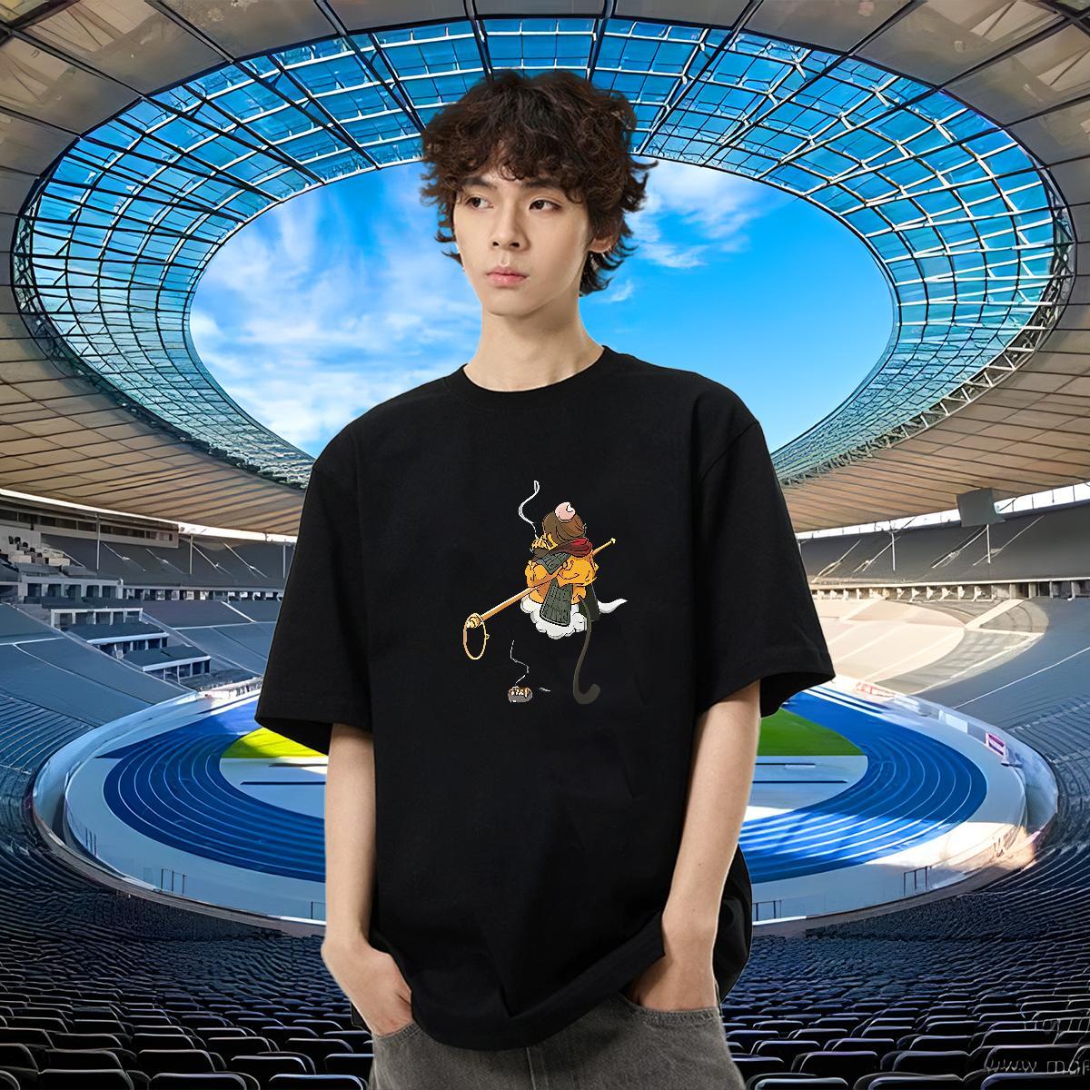 High Quality Couples T Shirts 230g Cotton Street monkey Anime Print Breathable Short Sleeve Factory Direct T-Shirts for Men Tee Shirt