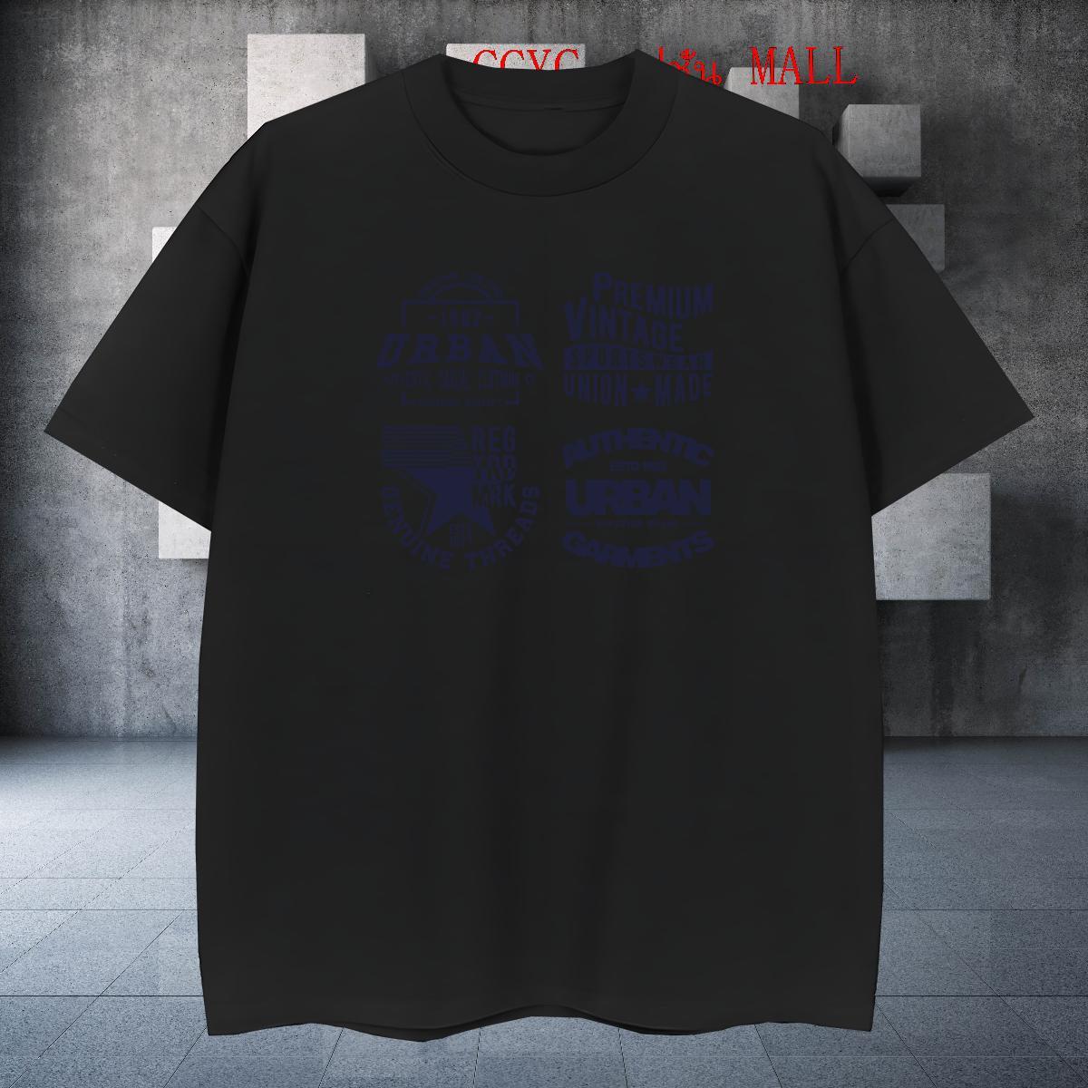 Loose Fit Men Tees 230g Pure Cotton Sports Casual letter Anime Breathable Short Sleeve Brand T-Shirts Tee Shirt