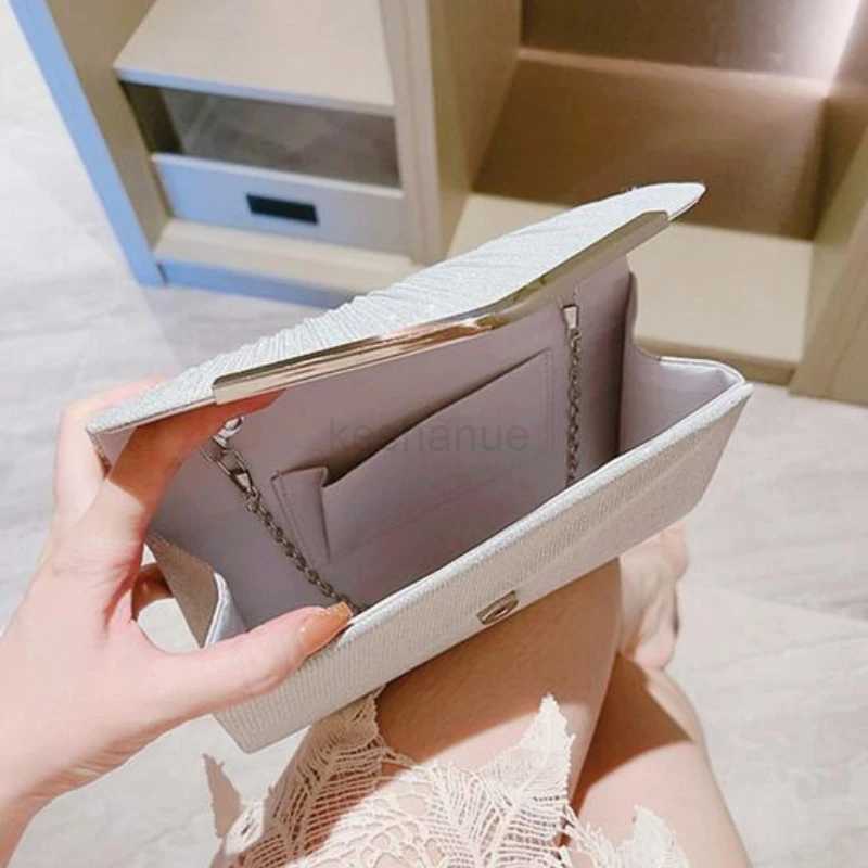 Women Evening Clutch Bag Female Shiny Clutch Wedding Purse Party Banquet Black Gold Silver Clutches Bag Square Shoulder Bag NewXJ240729