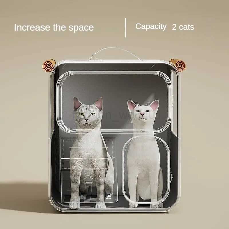 Cat bag cat cart soft side pet travel cart detachable cat back pet backpack with universal wheels suitable for outdoor car useX240729