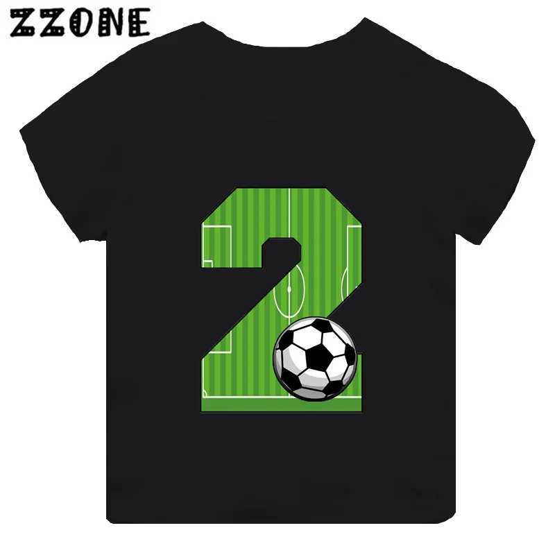 T-shirts Football Number Bow Print Funny Boys Clothes 1 2 3 4 5 6 7 8 9 Years Birthday Soccer Cartoon Kids T shirt Baby Girls T-ShirtsL24729