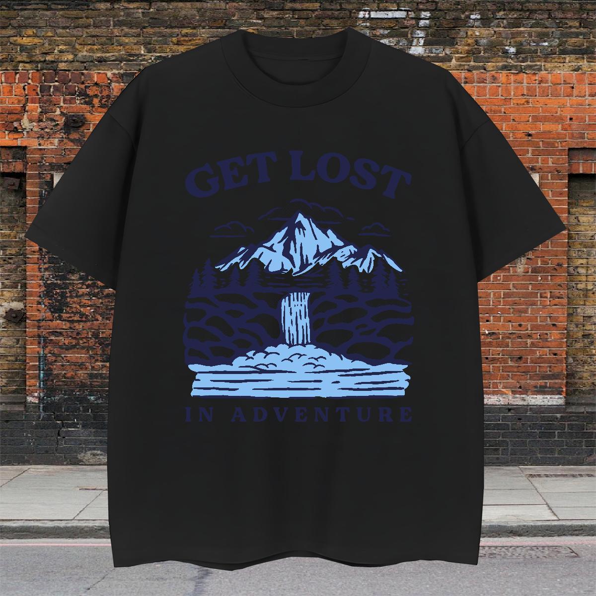 Loose Men Tees 230g Pure Cotton Sports Casual mountains Plus Size Custom O-Neck Short Sleeve Fashion Men T Shirts Polos