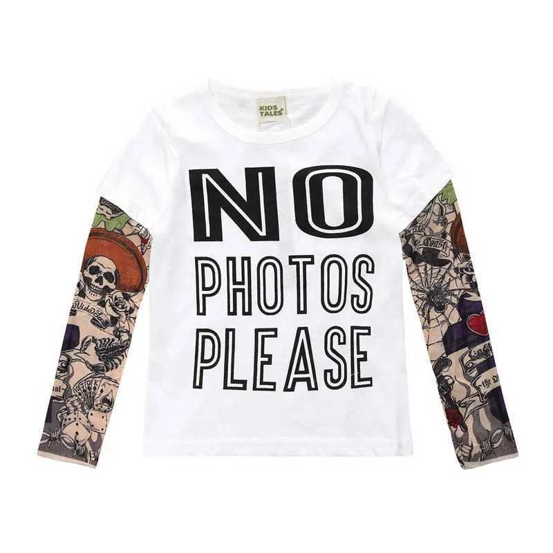 T-shirts Novelty Tattoo Kids Clothes Boys T-Shirts Cotton Long Sleeve Boys T Shirt Spring Autumn Children T-Shirts 2-7 YearsL24729