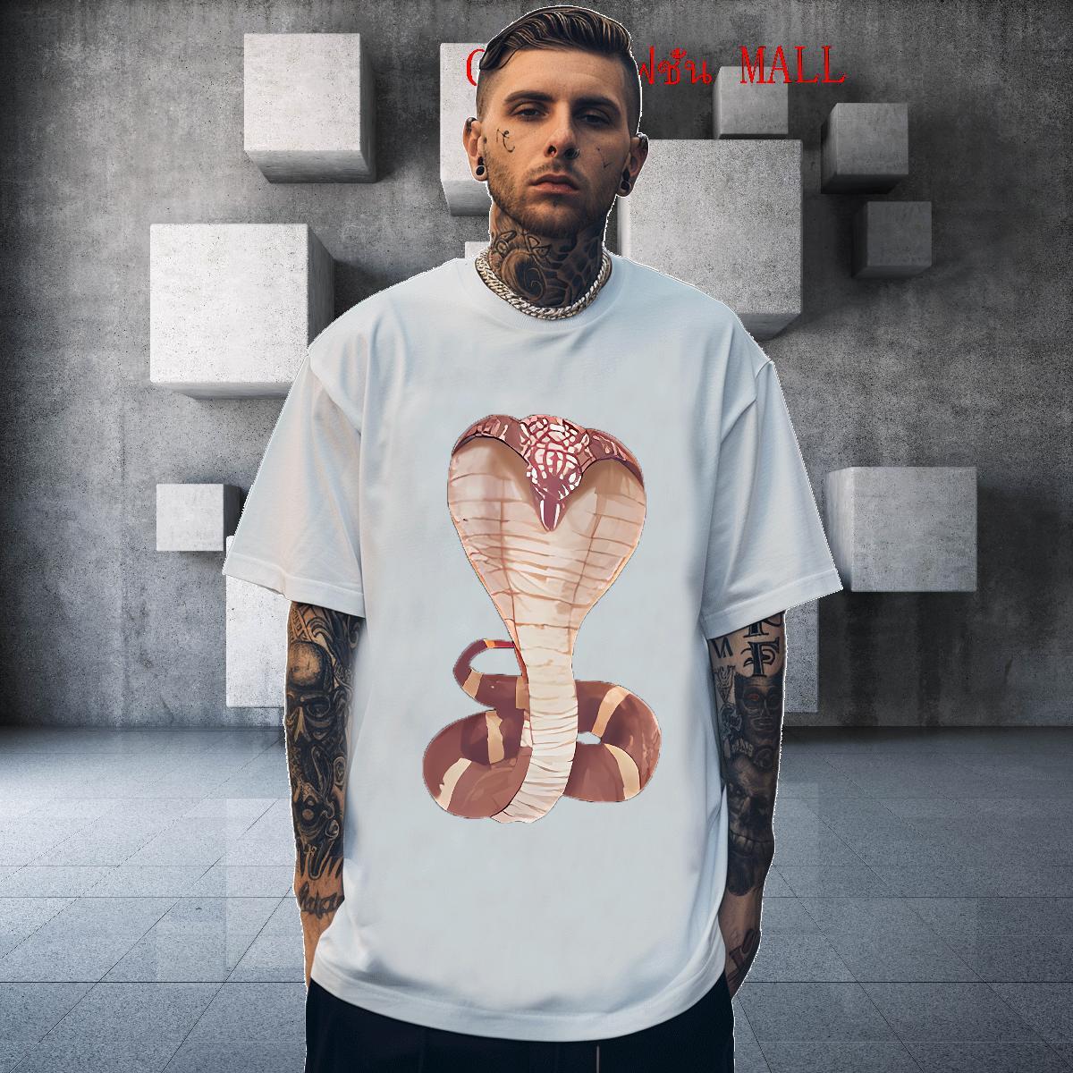 Unisex Men Clothes T-Shirt 100% Cotton 230g Hip Hop Street snake Custom Printed Crew Neck Fashion Casual Man T Shirts Polos