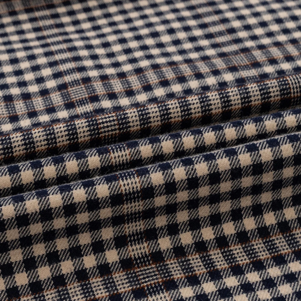 Mens Flannel Long Sleeve Premium Heavy Cotton Shirt England Style Casual Standard-fit Plaid Striped Thick Soft Brushed Shirts 240729