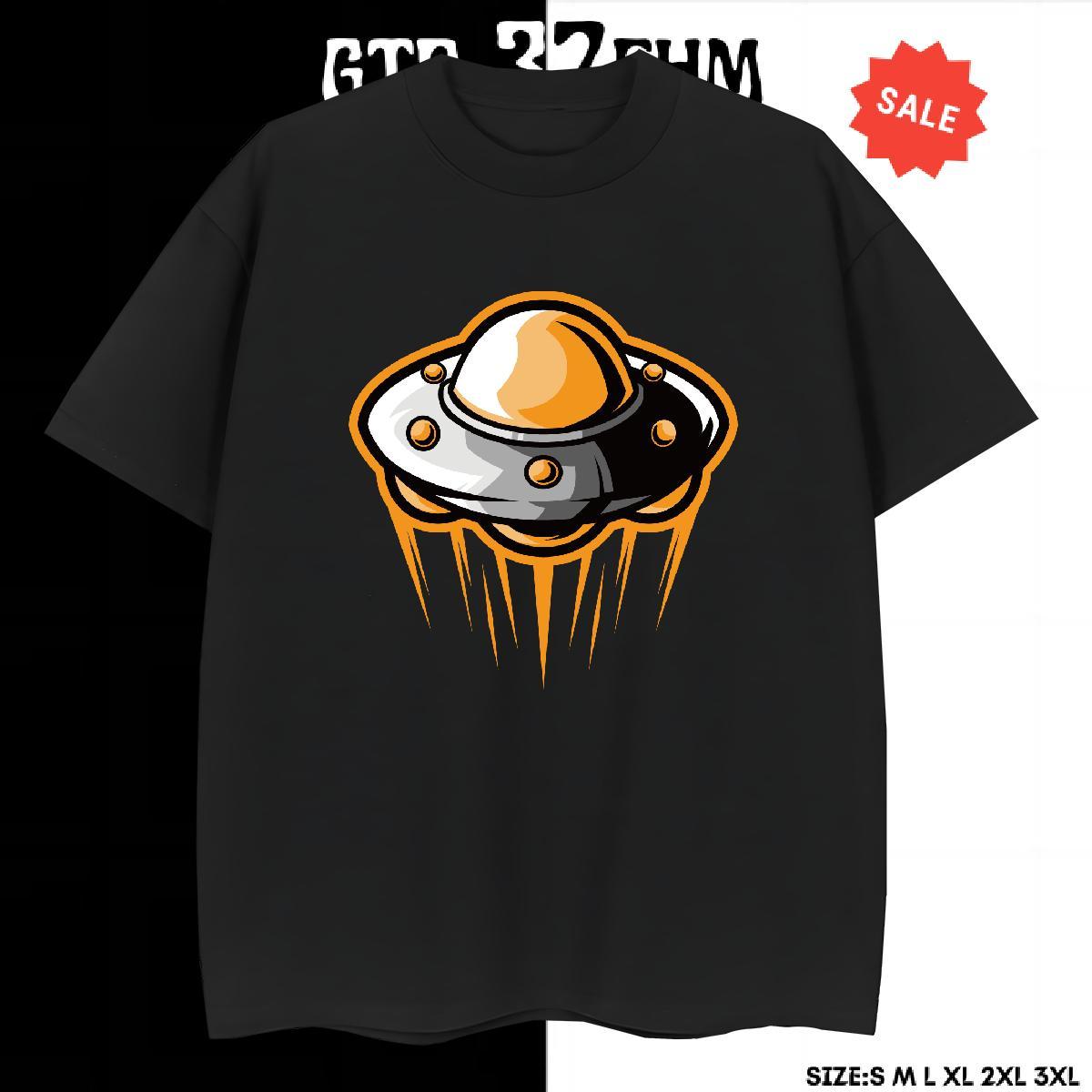 Loose Fit Men Clothes T-Shirt 230g Pure Cotton Home Outdoor UFO Graphic Breathable Short Sleeve DIY Customized T-Shirts for Men Tops Tees