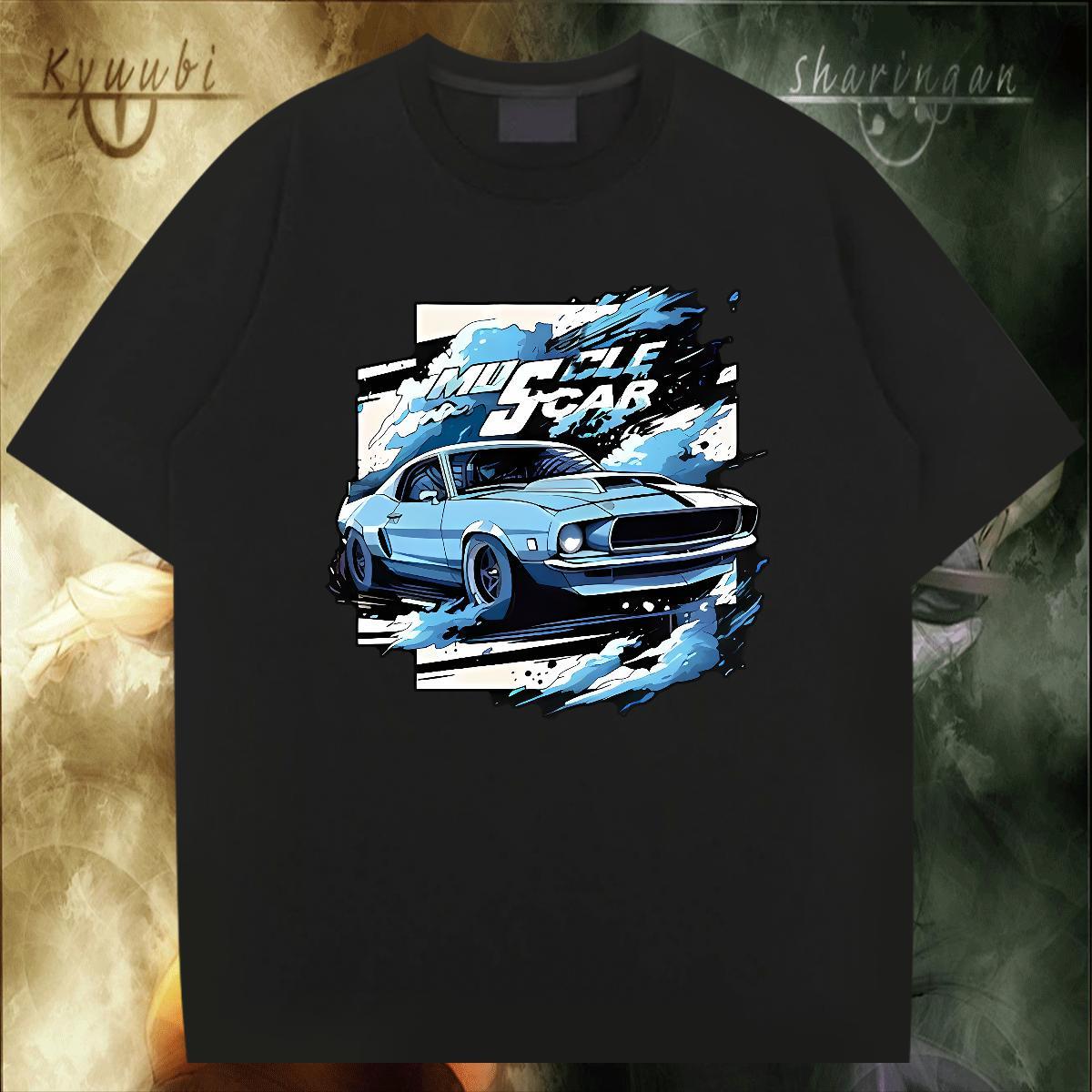 Soft Men Tops Tees 230g Pure Cotton Beach car Black White Crew Neck Breathable 2024 Designer T-Shirts Polos