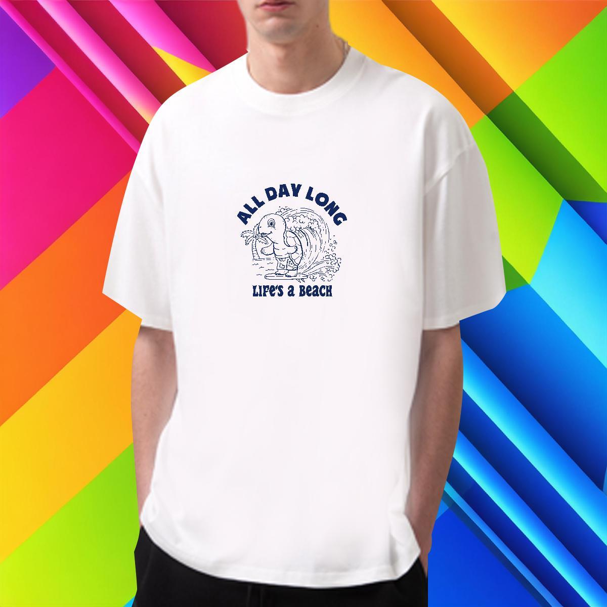 Wholesale Tshirt for Man Woman 230g Cotton Outdoor sea wave DIY Crew Neck Breathable 2024 DIY T-Shirts for Men Tshirts