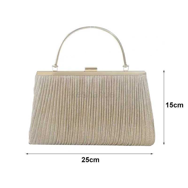 Women Glitter Handbag Luxury Apricot Evening Clutch Bag Party Chain Shoulder Bag Female Wedding Dinner Purse Silver Bag ZD01XJ240729