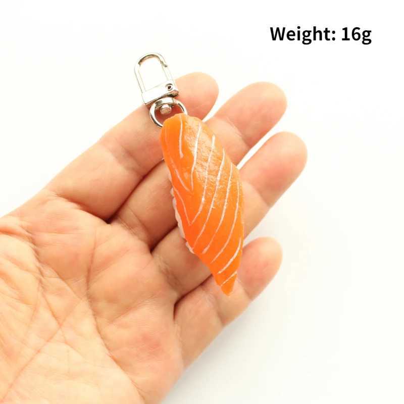 1PC Simulation Sushi Keychain Salmon Sushi Model Pendant Japanese Food Rice Ball Food Toy Photography Prop Personalized KeyringL240729