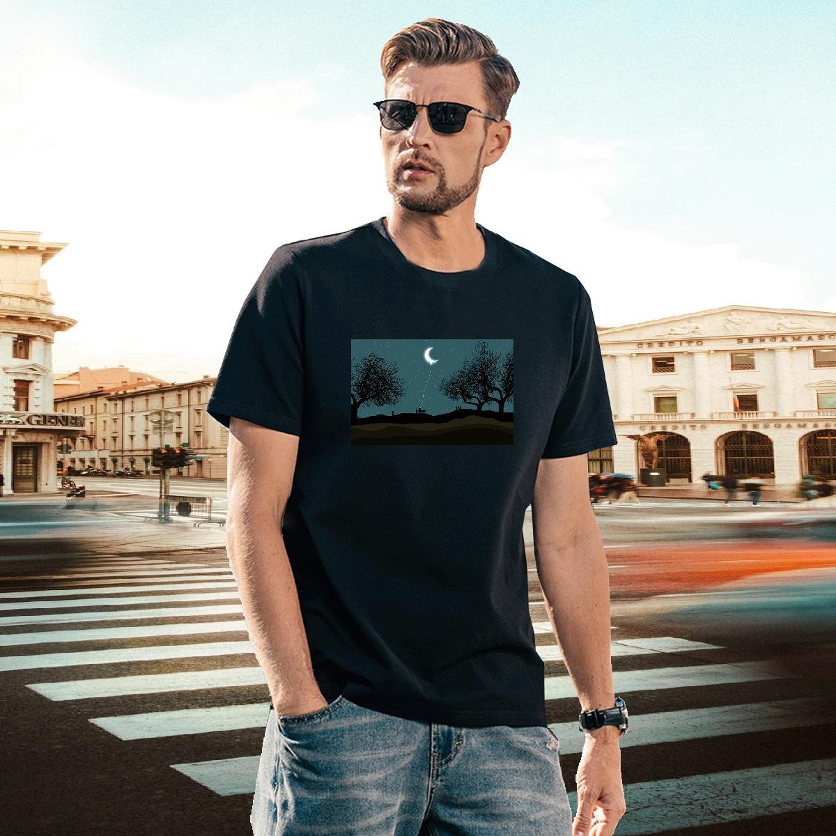 Classic Tshirt for Man Woman 230g 100% Cotton Street tree Asian Size Short Sleeve Soft Classic Casual T Shirts Men Tops Tees