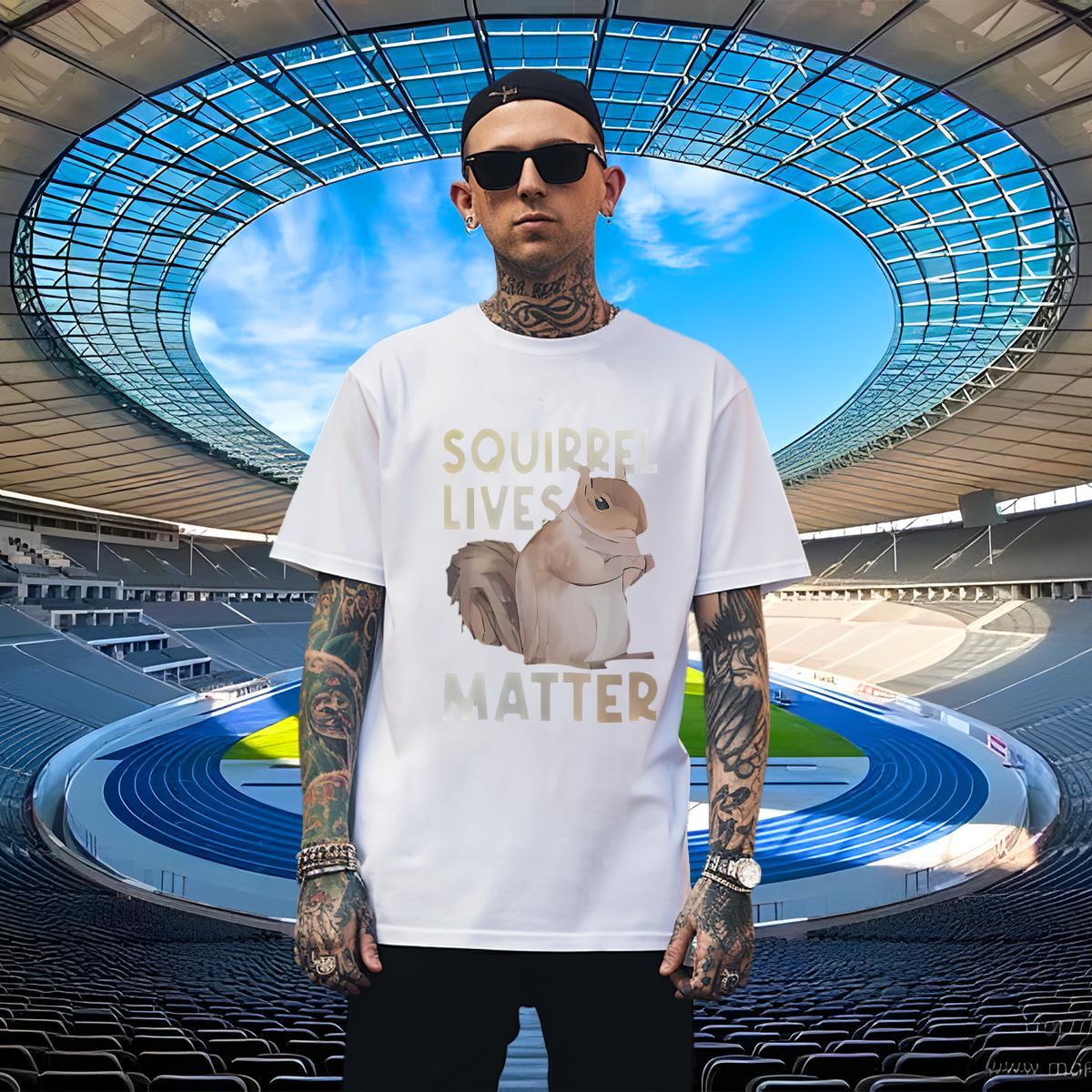Wholesale Men Tops Tees 100% Cotton 230g Daily Wear squirrel DIY Printed Crew Neck 2024 DIY T Shirt For Man Tops Shirt