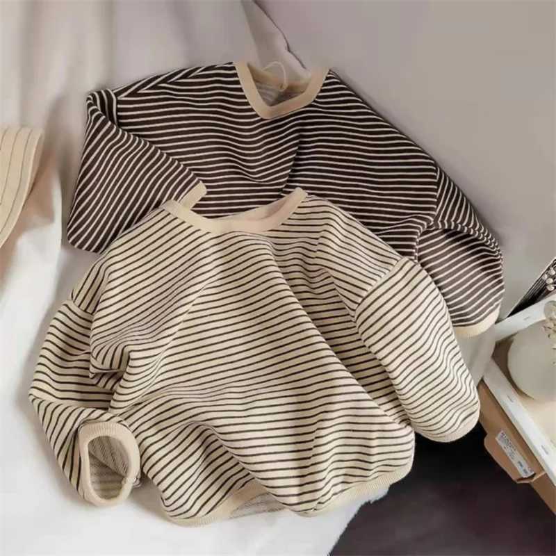 T-shirts Lawadka 1-8T Cotton Childrens Clothing Long Sleeve T-shirts Striped Baby Boy Girl Tops Casual Kids T-shirt Autumn Spring TeeL24729