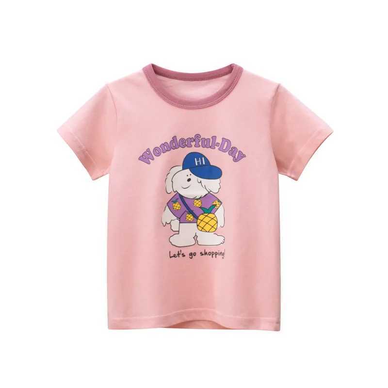 T-shirts 2-8T Summer Kid Girls T Shirt Toddler Infant Clothes Short Sleeve Cotton tshirt Cute Sweet Cartoon Tee Shirt Childrens OutfitsL24729