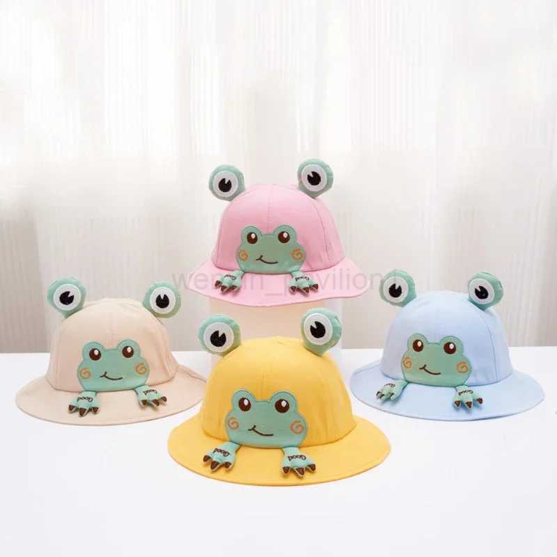 Baby Bucket Hat Frog New For Kids Spring Outdoor Boys Girls Sun Hat Summer Cute Flog Toddler Childrens Fisherman Cap CottonXJ240729